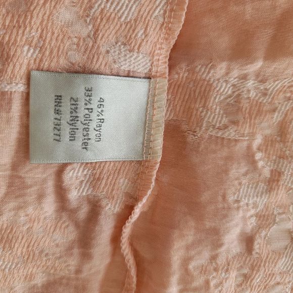 LC Lauren Conrad Floral Jacquard Shell XL Blouse Top Tank Pink Coral Peplum Hem - Picture 5 of 5